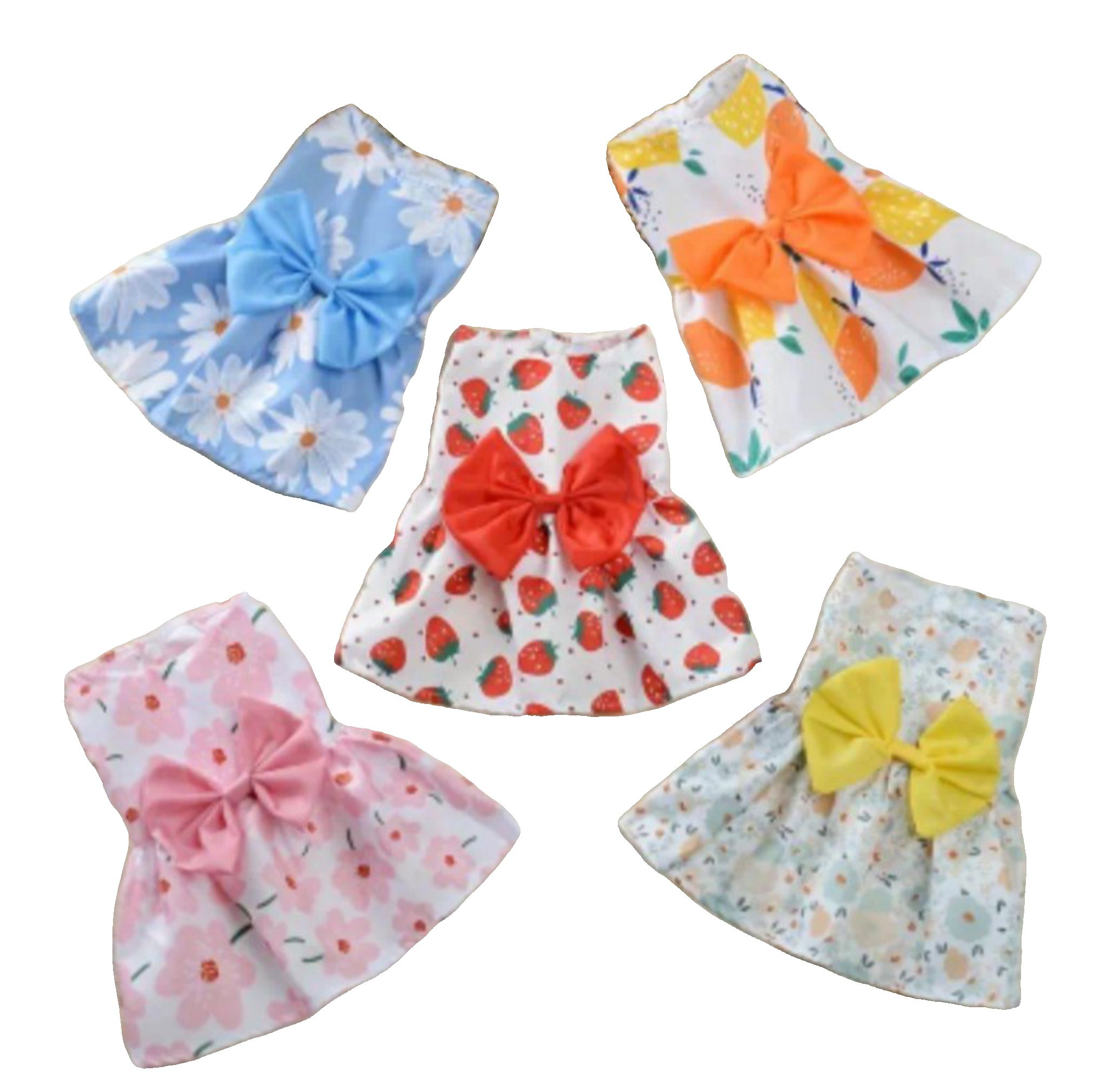 1pc Jupe Florale à Nœud Papillon Rouge pour Petits Chiens et Chats - Tenue d'Été Mignonne avec Fermeture à Pression, Motif Floral Éclatant & Détail de Nœud, Robe Respirante pour Teddy Breeds et Petites Animaux, Queue Moelleuse, Tissu Confortable, Idéal pour Amoureux des Chats – Image 3