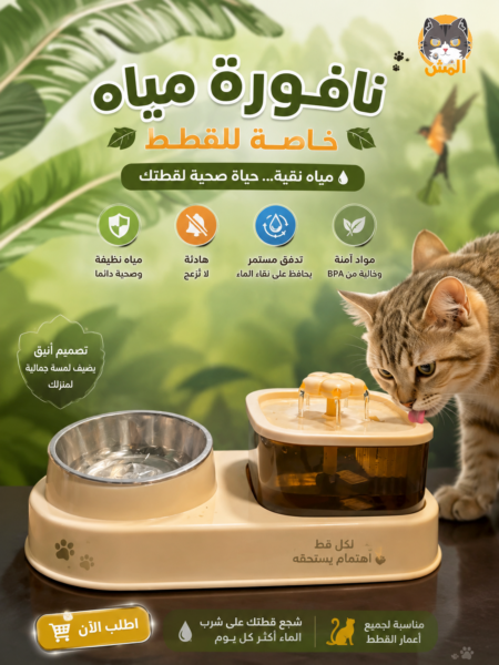 Fontaine d’eau pour chat avec gamelle