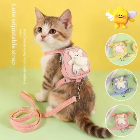 Harnais et laisse réglables pour chat