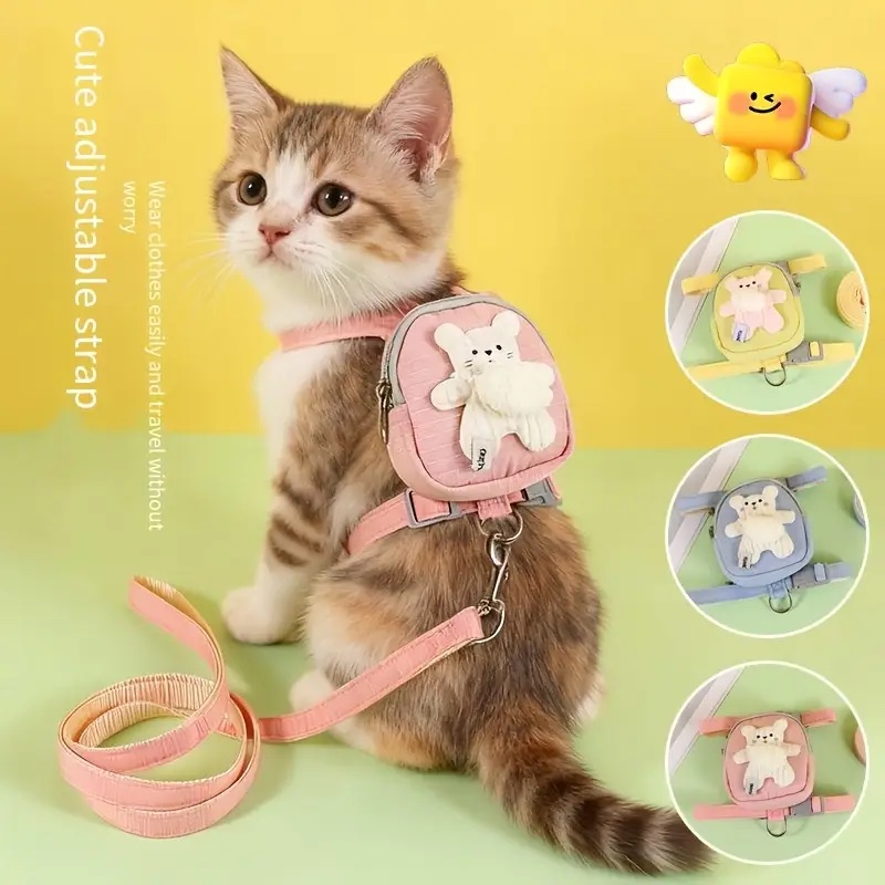 Harnais et laisse réglables pour chat